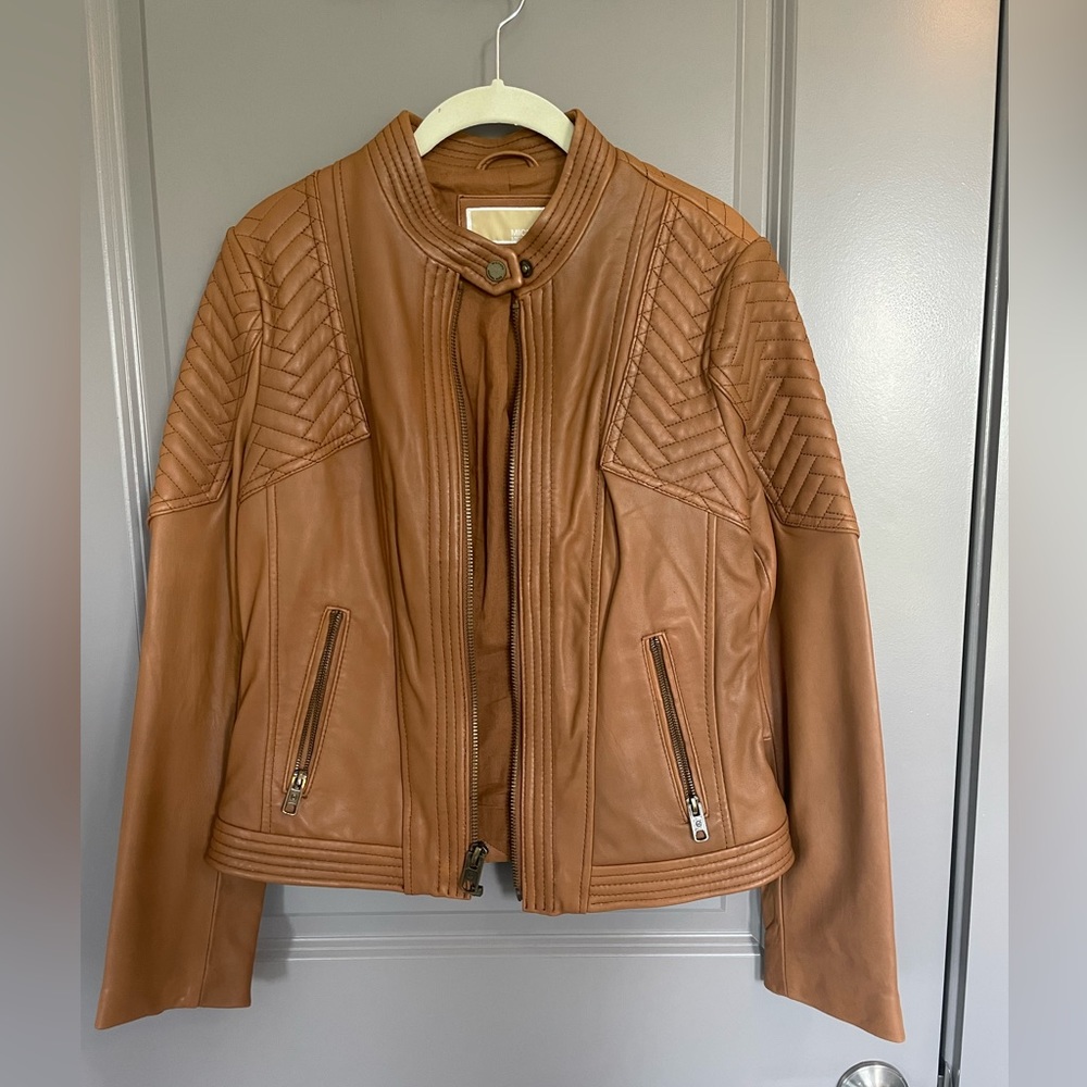 Leather Caramel MK Jacket